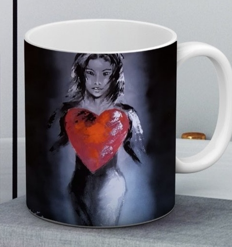 ArteDiAlina.com painting: with heart on fire