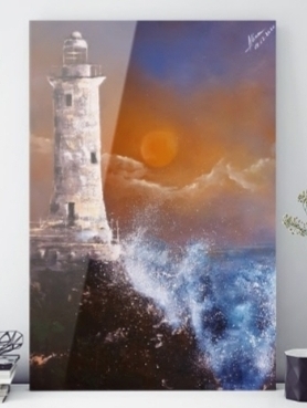 ArteDiAlina.com painting: La Corbière at windy sunset